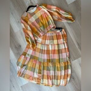 Petal & Pup Multicolor Plaid Set